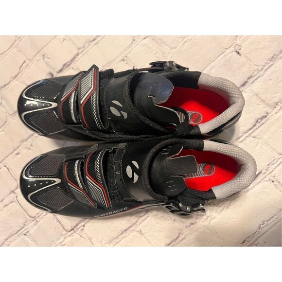 Bontrager Men\'s 9 Inform Race DLX Cycling Shoe Black Red Adjustable Biking